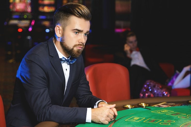Panel fitur blackjack di layar ponsel